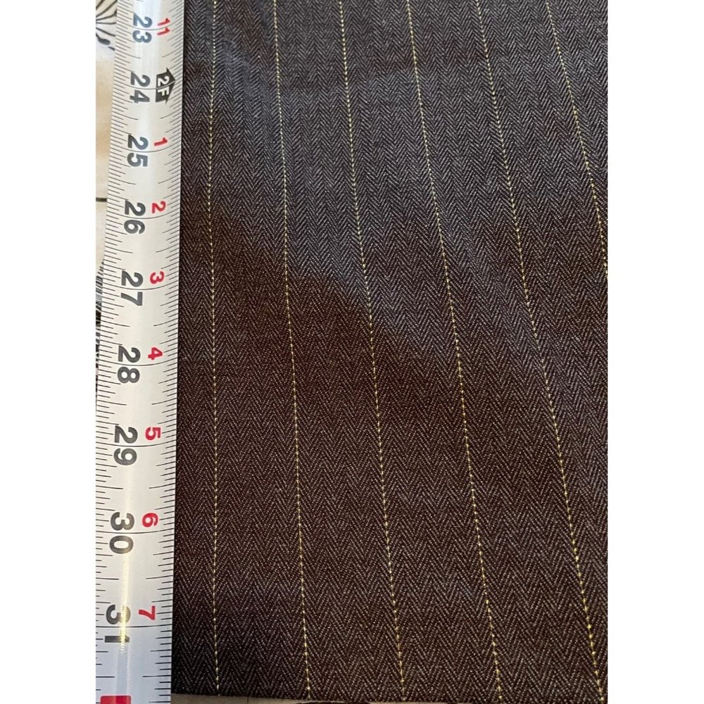 COPPER‎ KEY WIDE LEG TROUSER SIZE 14 BROWN PINSTRIPE GOLD THRED STRIPE - Picture 6 of 8